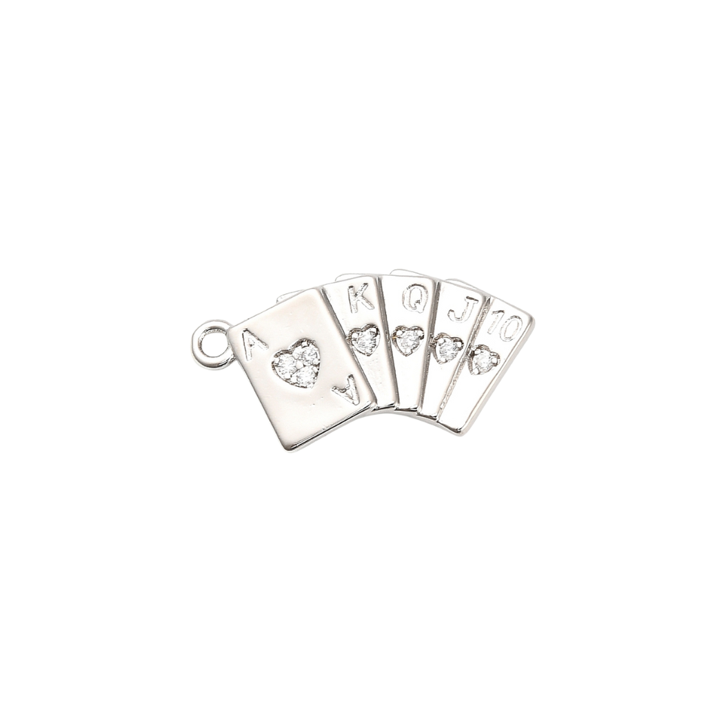 Front View of the Silver Royal Heart Suite Charm