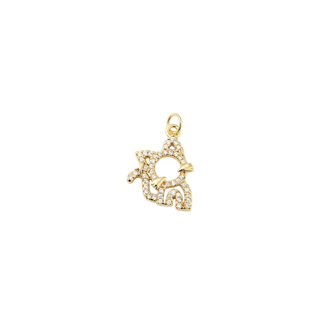 Front View of the Gold Dazzle Meow Charm