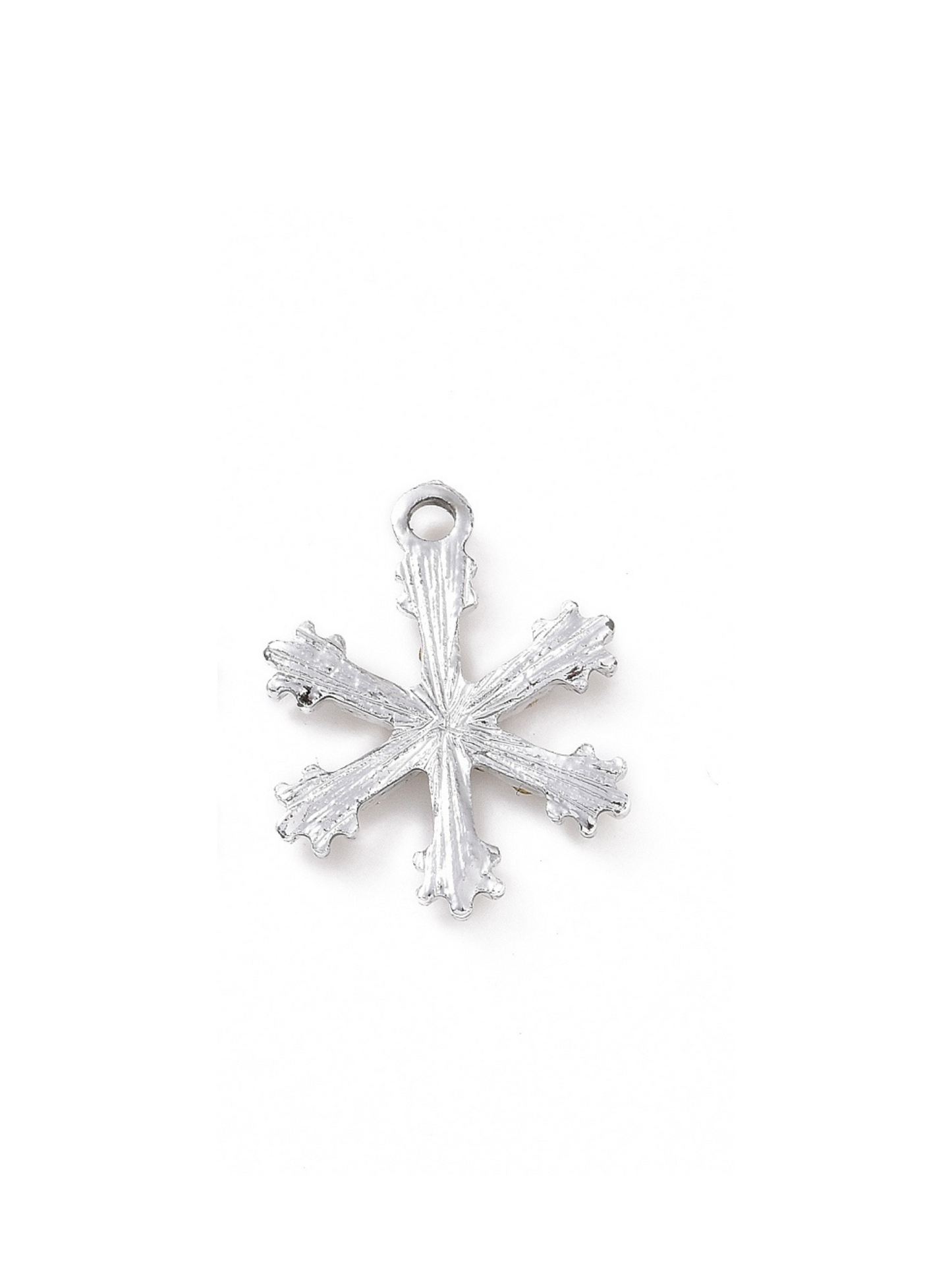 Silver Pave Snowflake Charm - back view