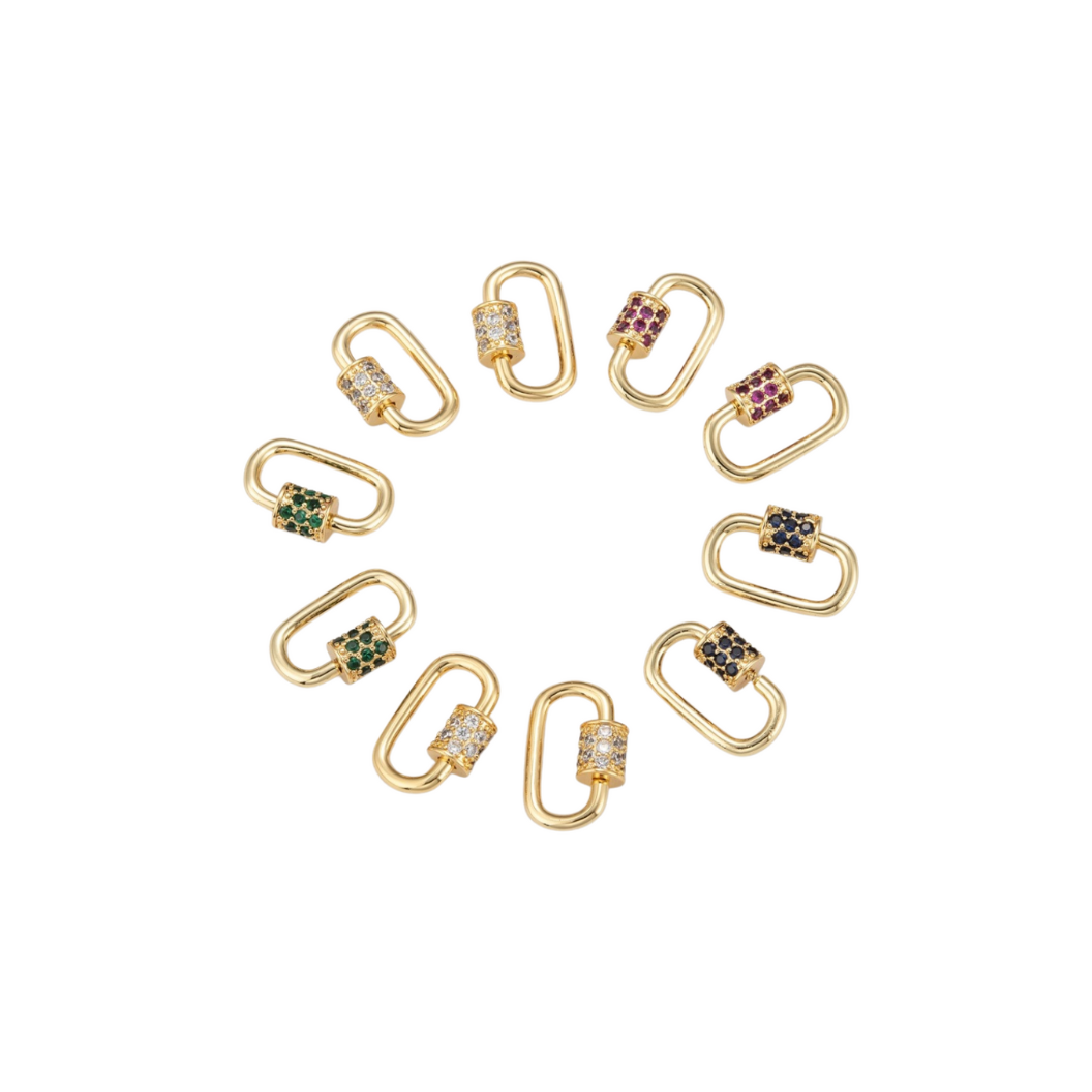 Assorted Color Cubic Zirconia Small Gabi Carabiner