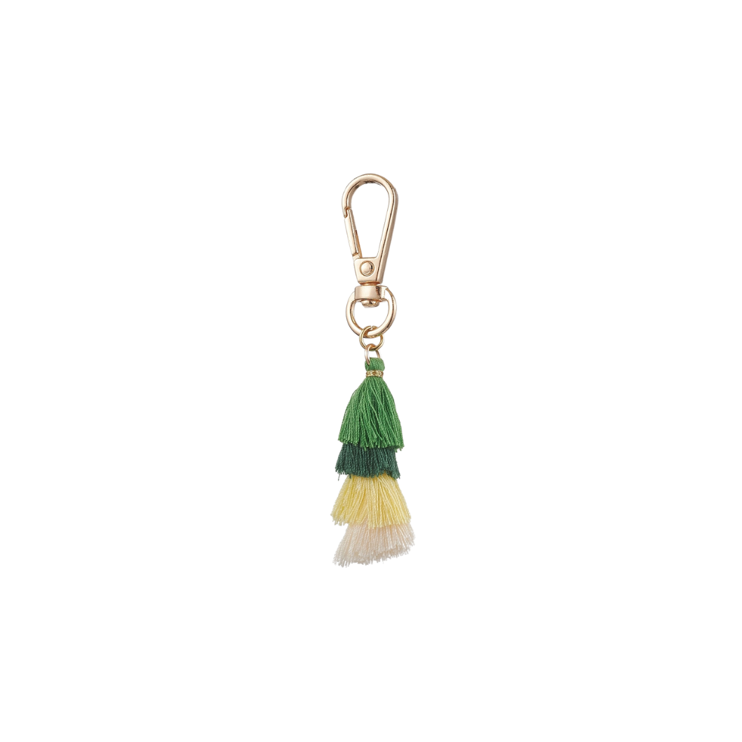 Front View of the Gold Noel Tassel Charm | Keychain & Purse Charm