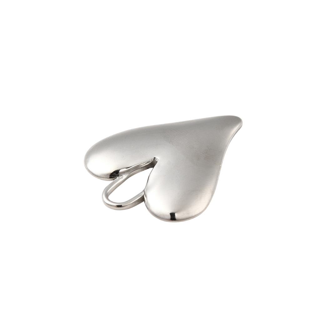 Side view of the Silver Statement Heart Charm
