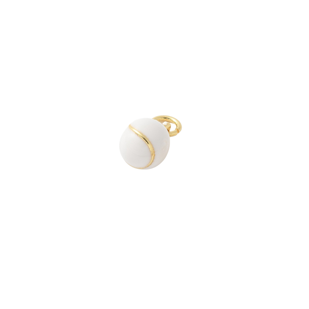Side View of the Gold Curve Ball Charm