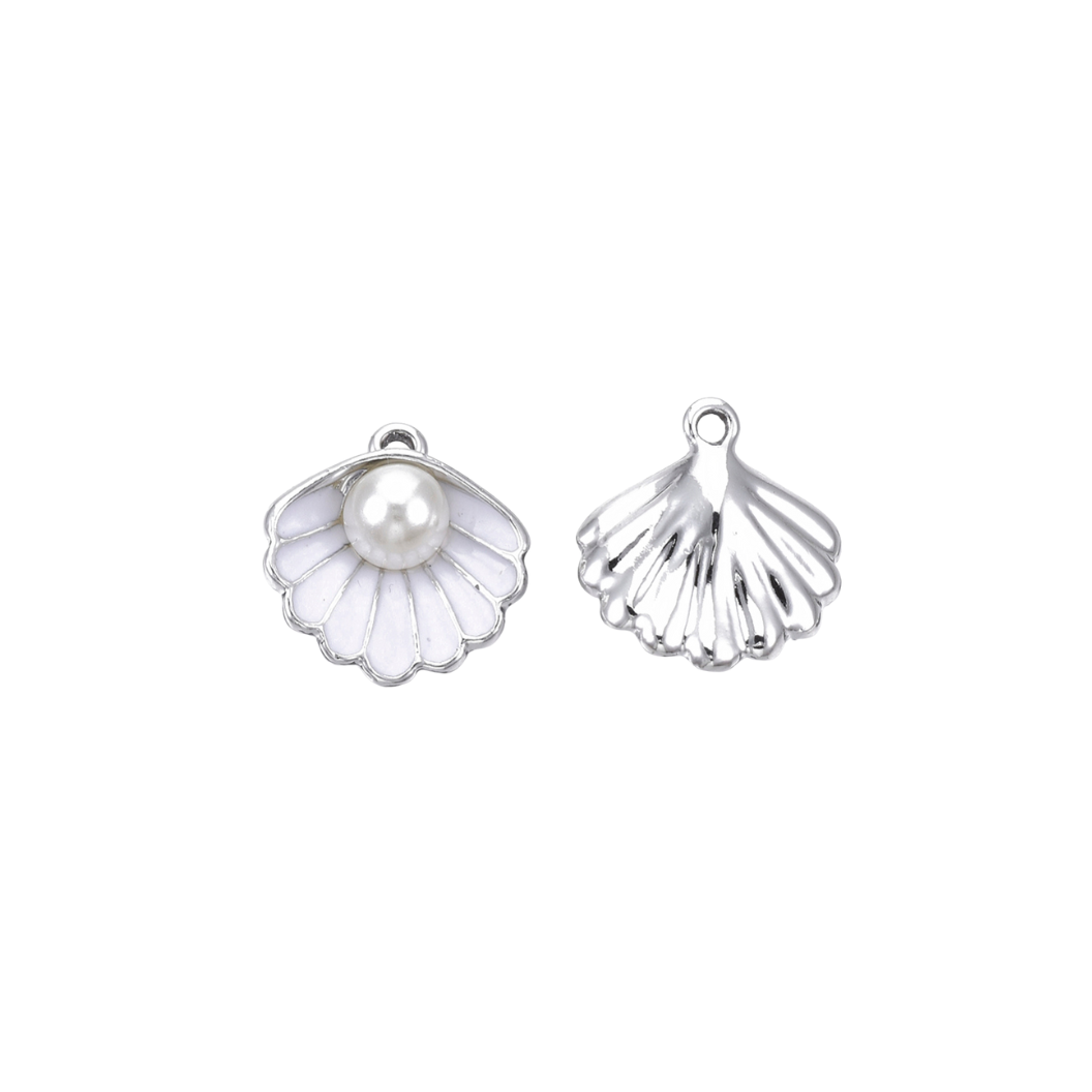 Front & Back View of the Silver Oceana Oyster Charm