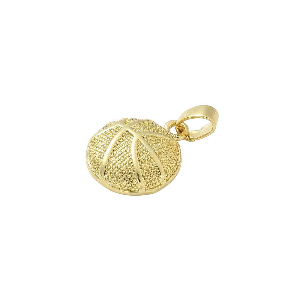 Side view of the Gold Basketball Charm