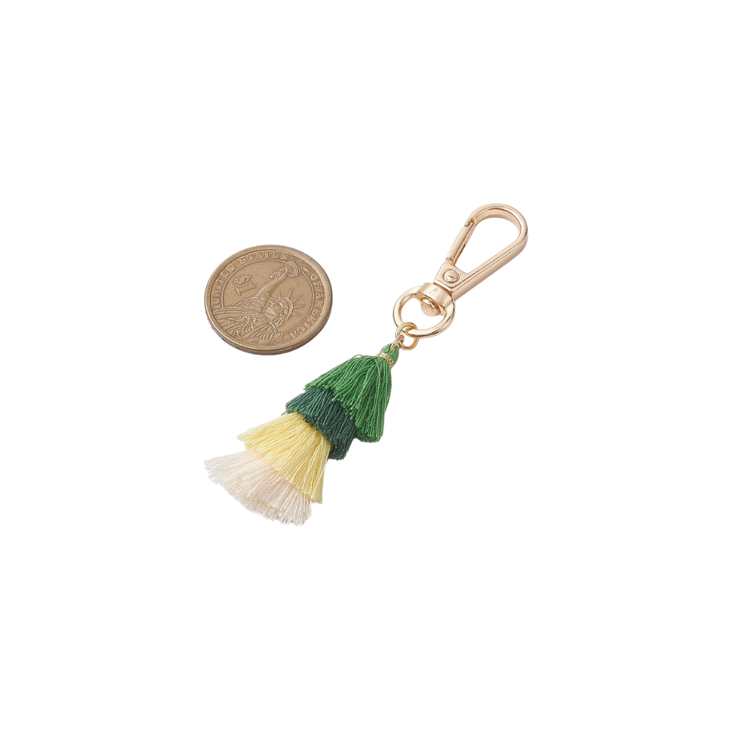 Comparison Gold Noel Tassel Charm | Keychain & Purse Charm