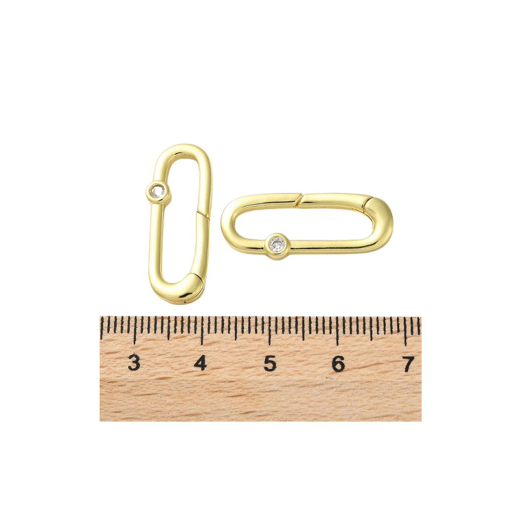 Length view of the Gold Grace Oval Carabiner