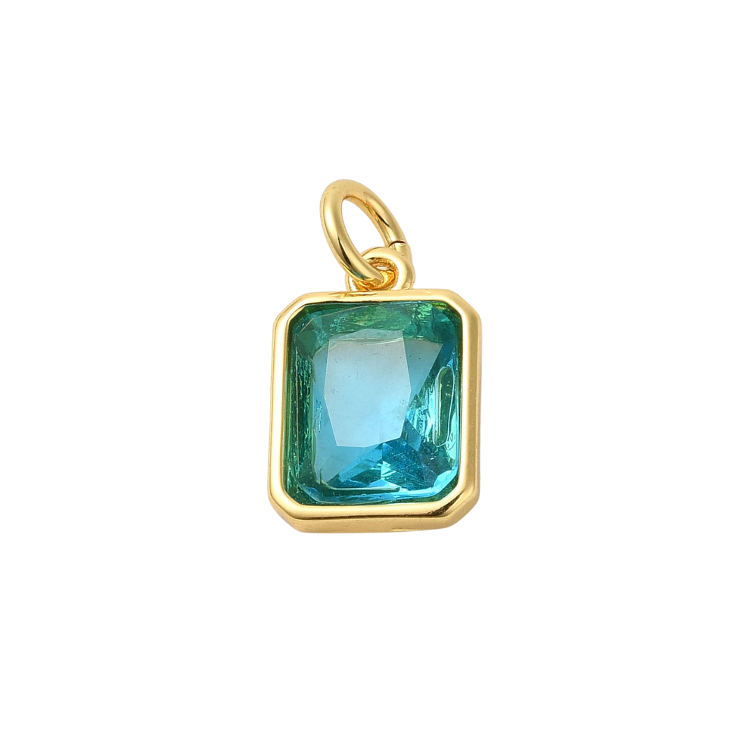 Transparent Gold Sky Blue Radiance Charm