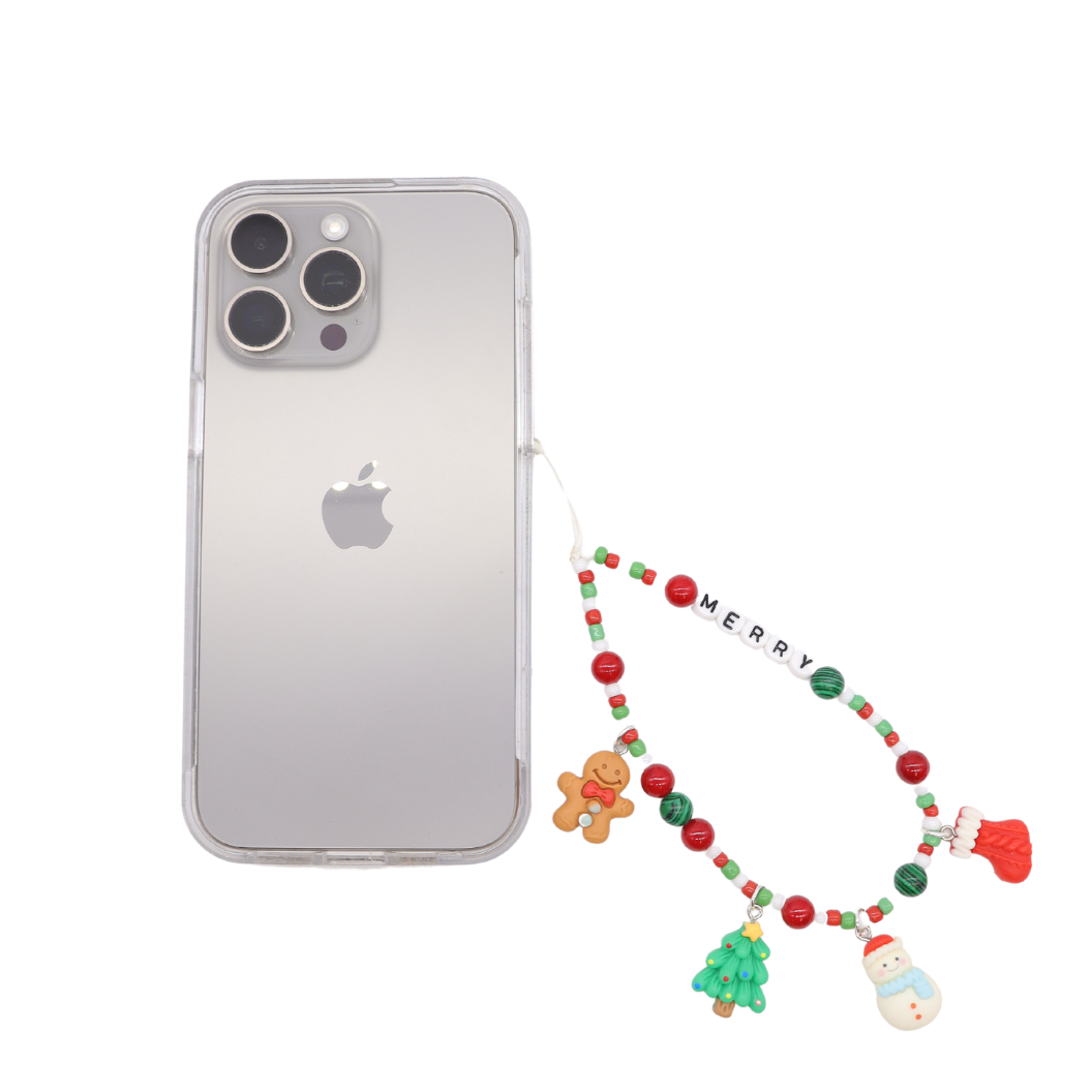"Merry" - Beaded Phone Chain with charms
