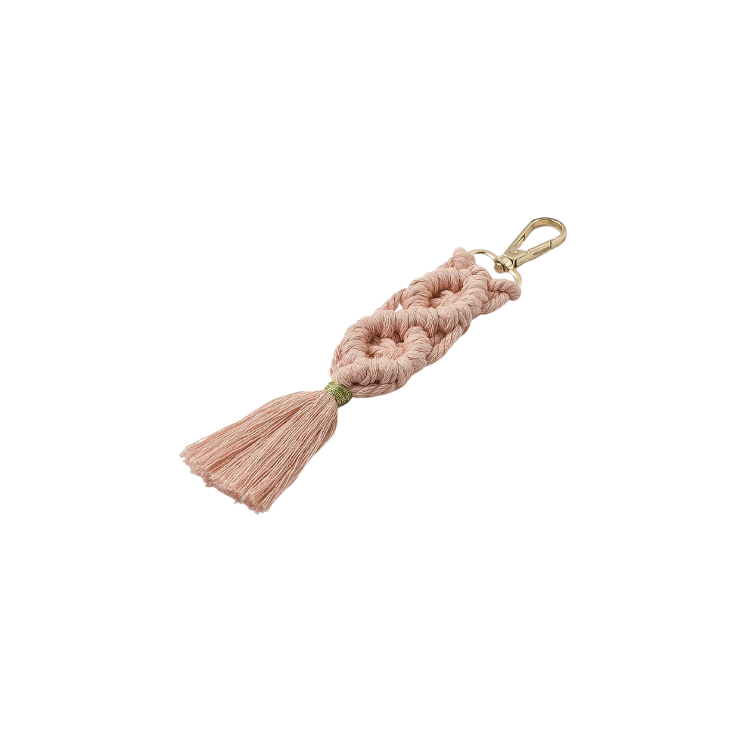 Side view of the Vibrant Color Macrame Clasp Assorted | Keychain & Purse