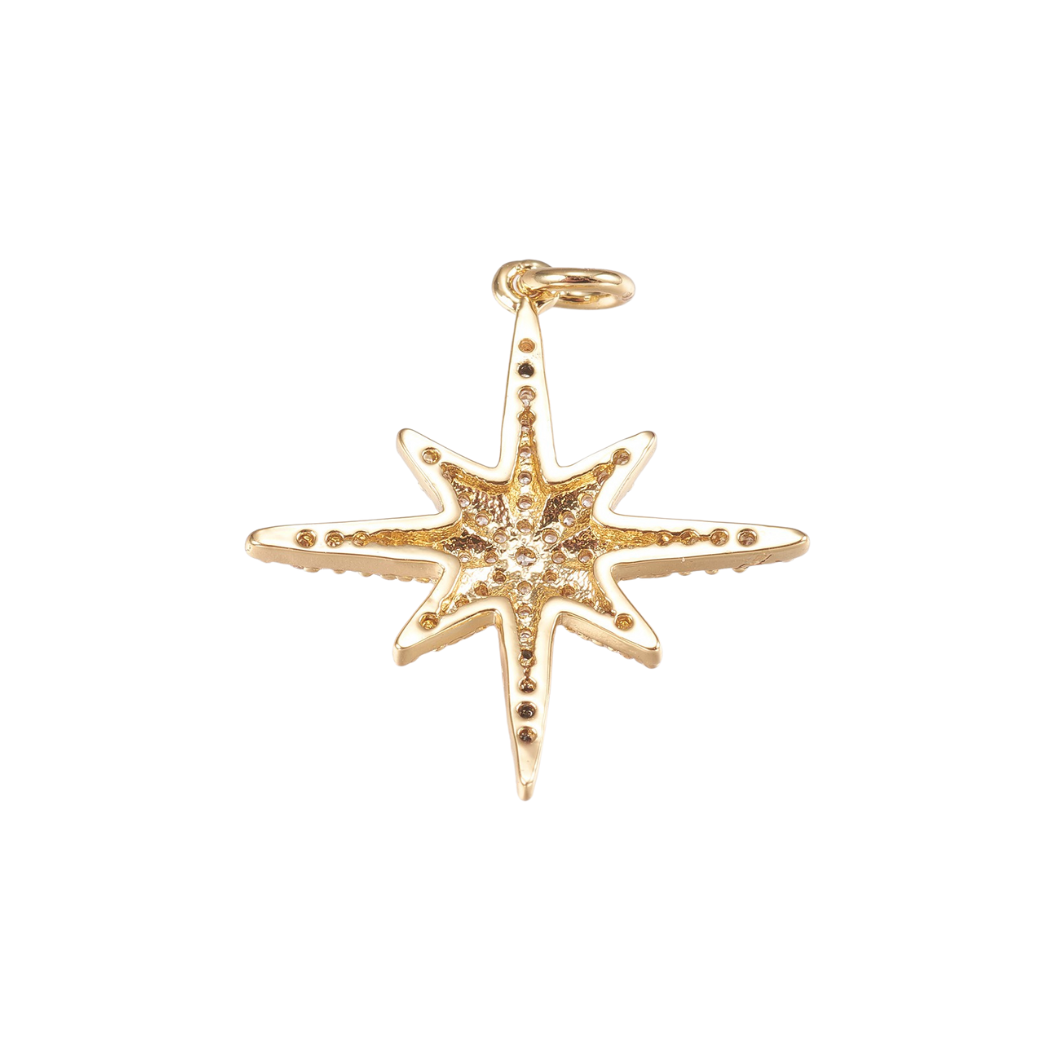 Back View of the Gold Large Starburst Charm