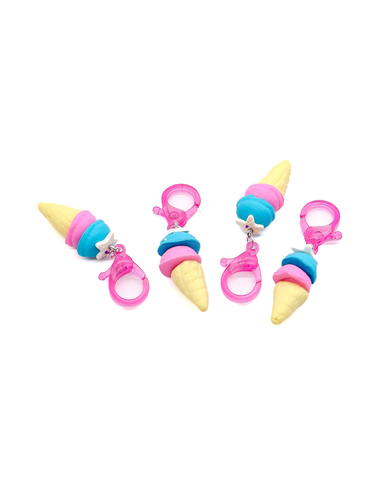 Front of four Blue Ice Cream Cone Lanyard Charm