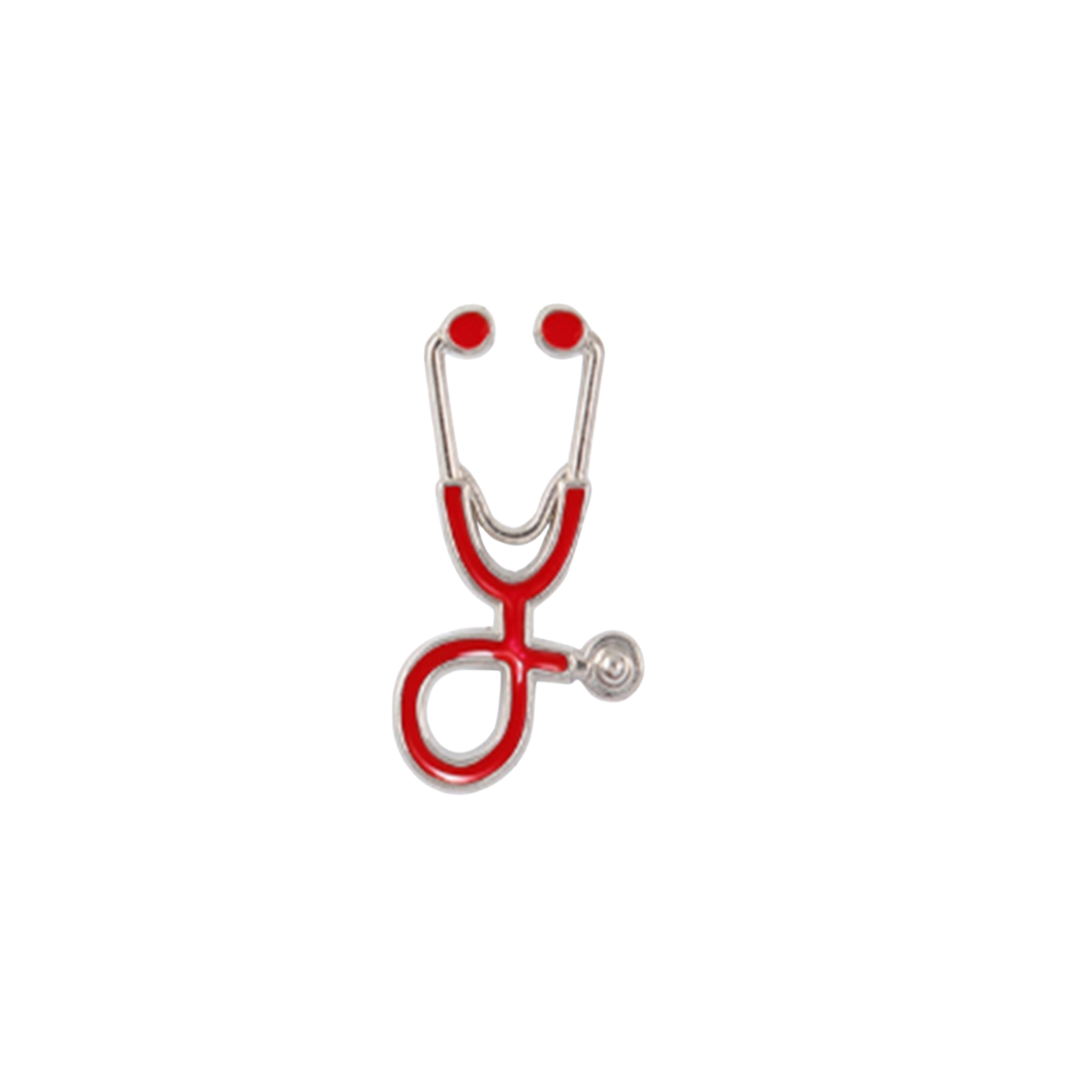 Transparent Silver Pulse Point Lapel Pin