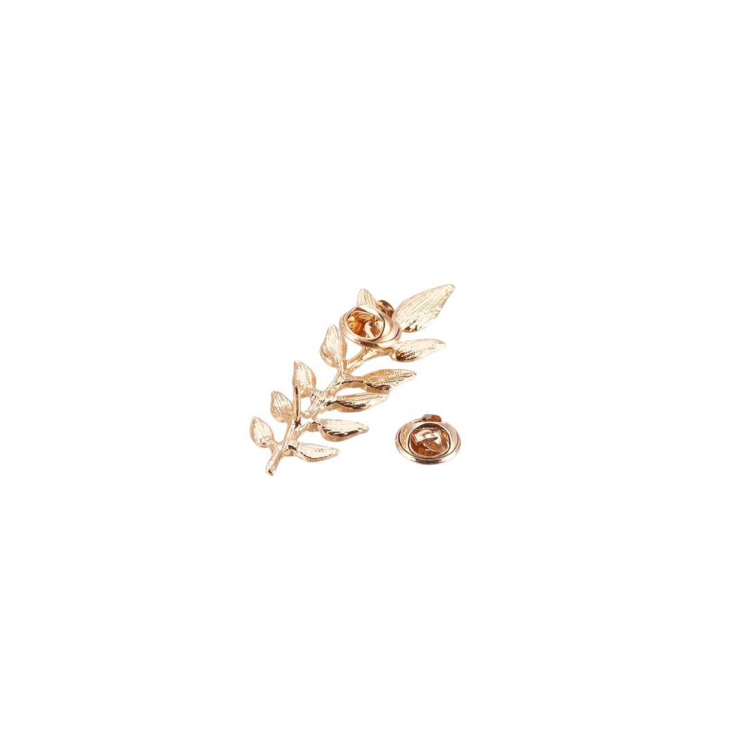 back view Gold Botanical Bloom Pin