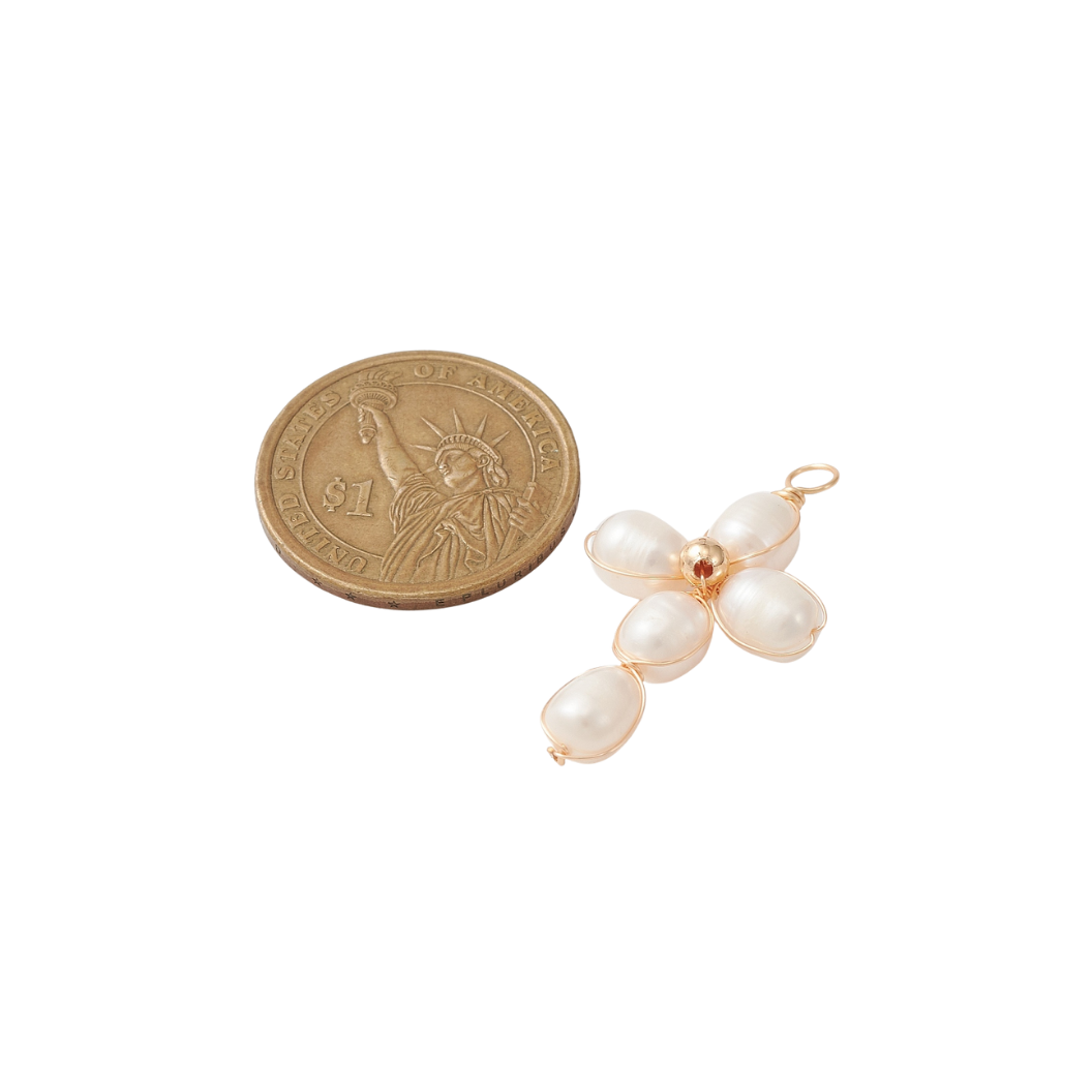 Comparison to the Gold Pearl Pendant Cross Charm