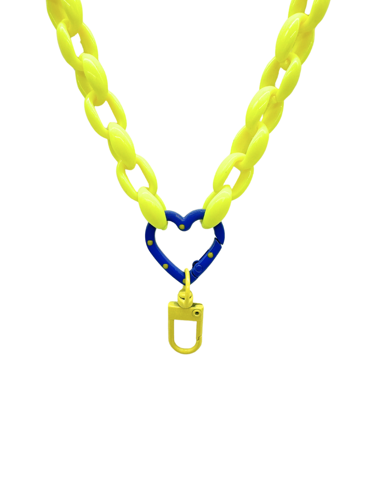 Front of Teacher's Lanyard Charm Necklace | Assorted | Set of 5 on Green Lanyard with Blue and Green heart clasp