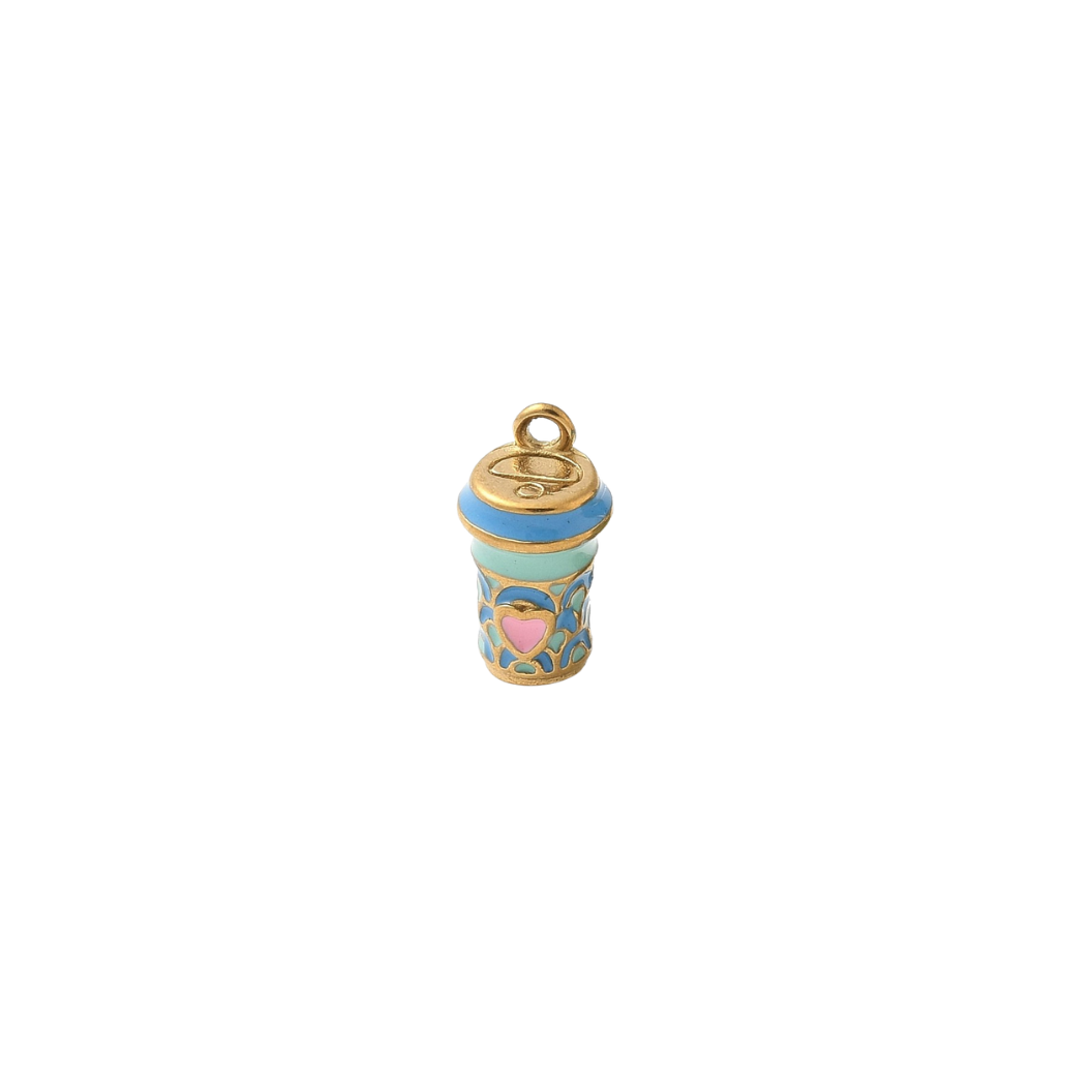 Gold Latte Love Token Charm | Waterproof Stainless Steel