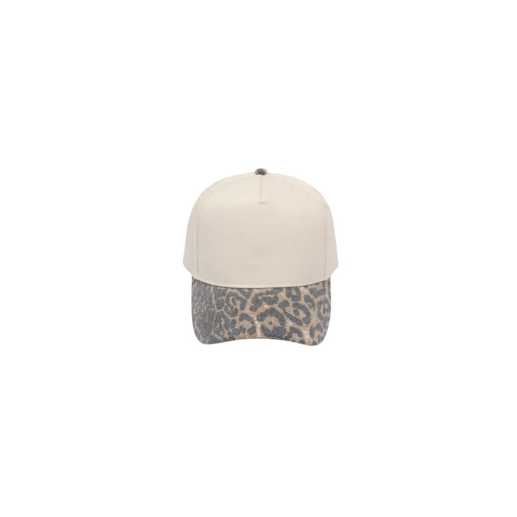 CB Hat Bar - Leopard Brim Two-Tone Baseball Cap