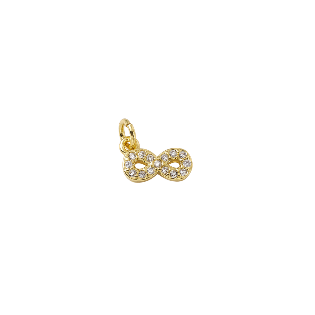 Gold Classic Pavé Infinity Symbol Charm