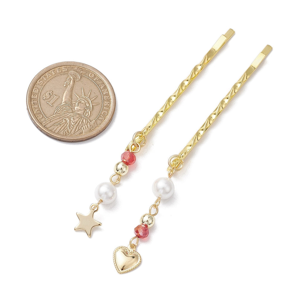 Comparison to the Gold Star & Heart with Pearl Bobby Pin Assorted | Set
