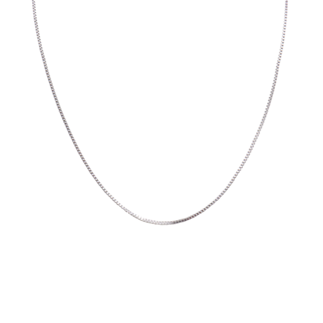 Silver Classic Box Chain Necklace - Waterproof Stainless Steel