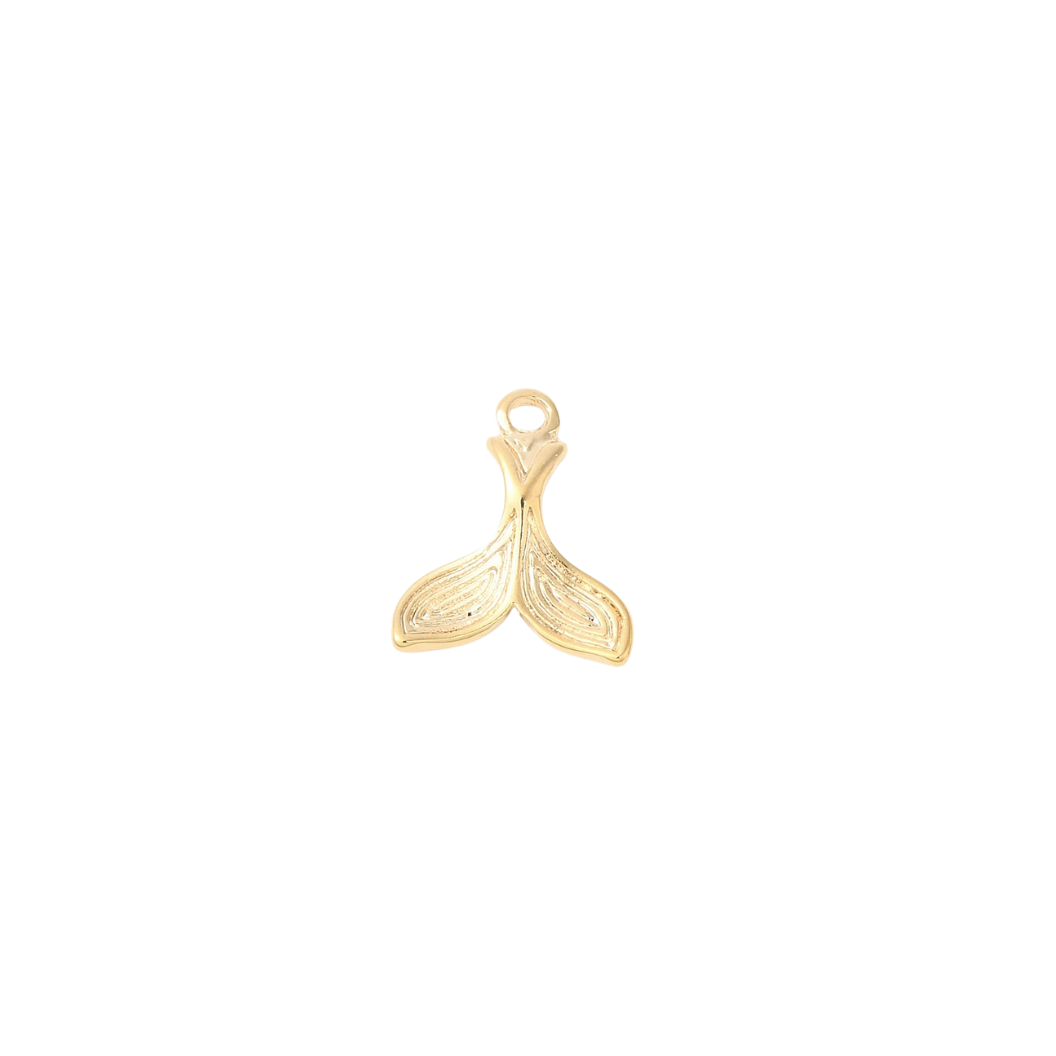 Front View of the Gold Mermaid Tail Charm