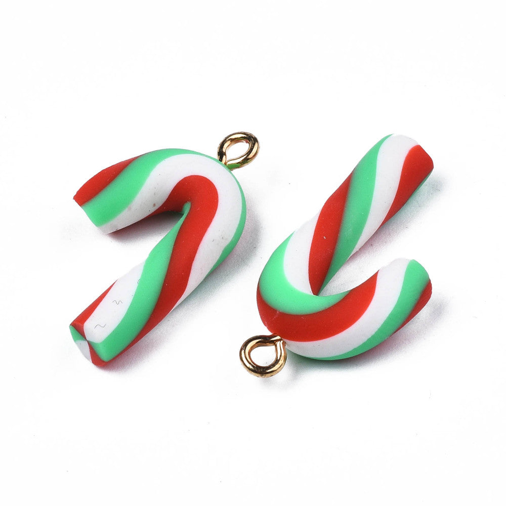 Front & side of the Candy Cane Lanyard Charm