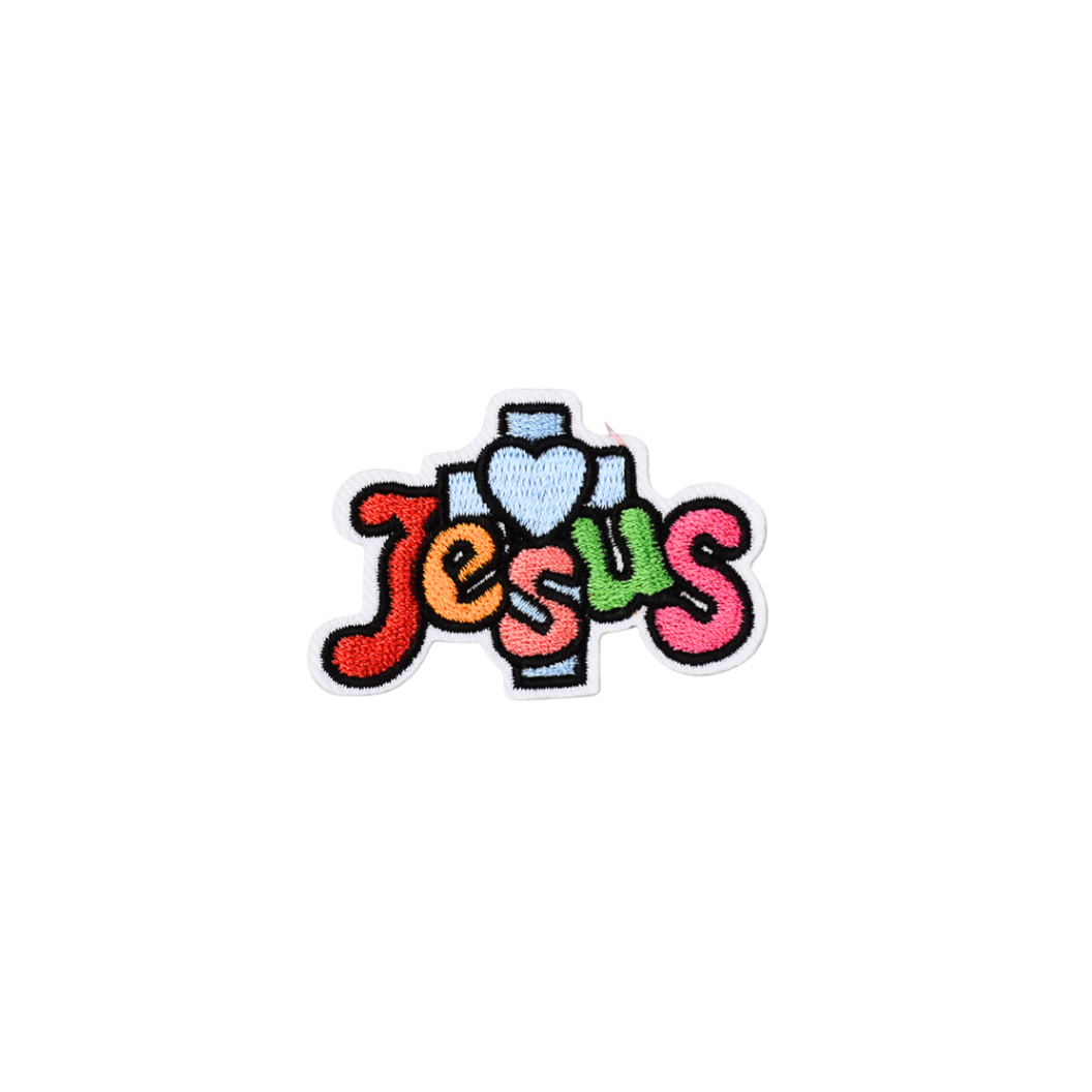 Front View of the I Love Jesus Cross Patch