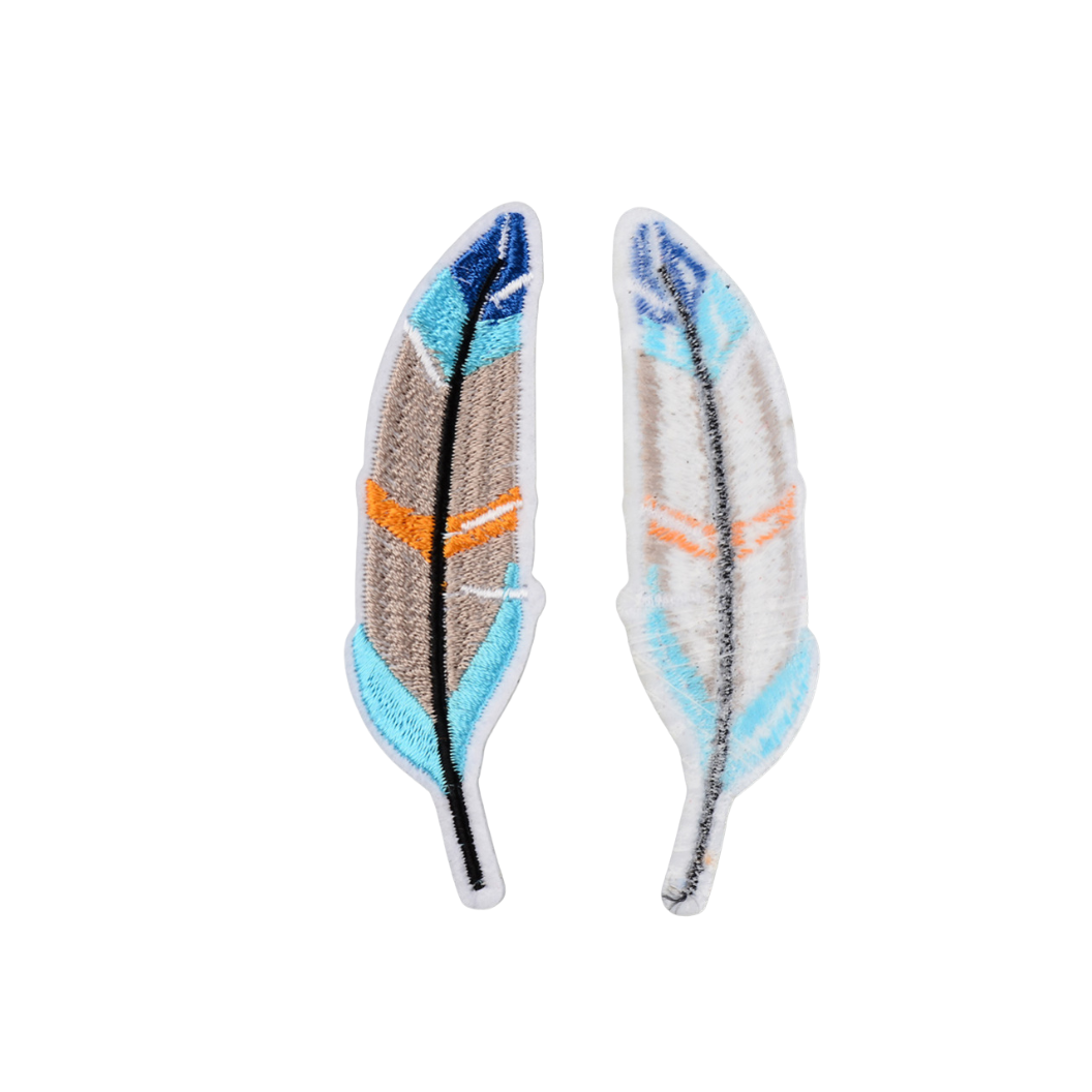 Front & Back View of the Vibrant Oasis Feather Patch