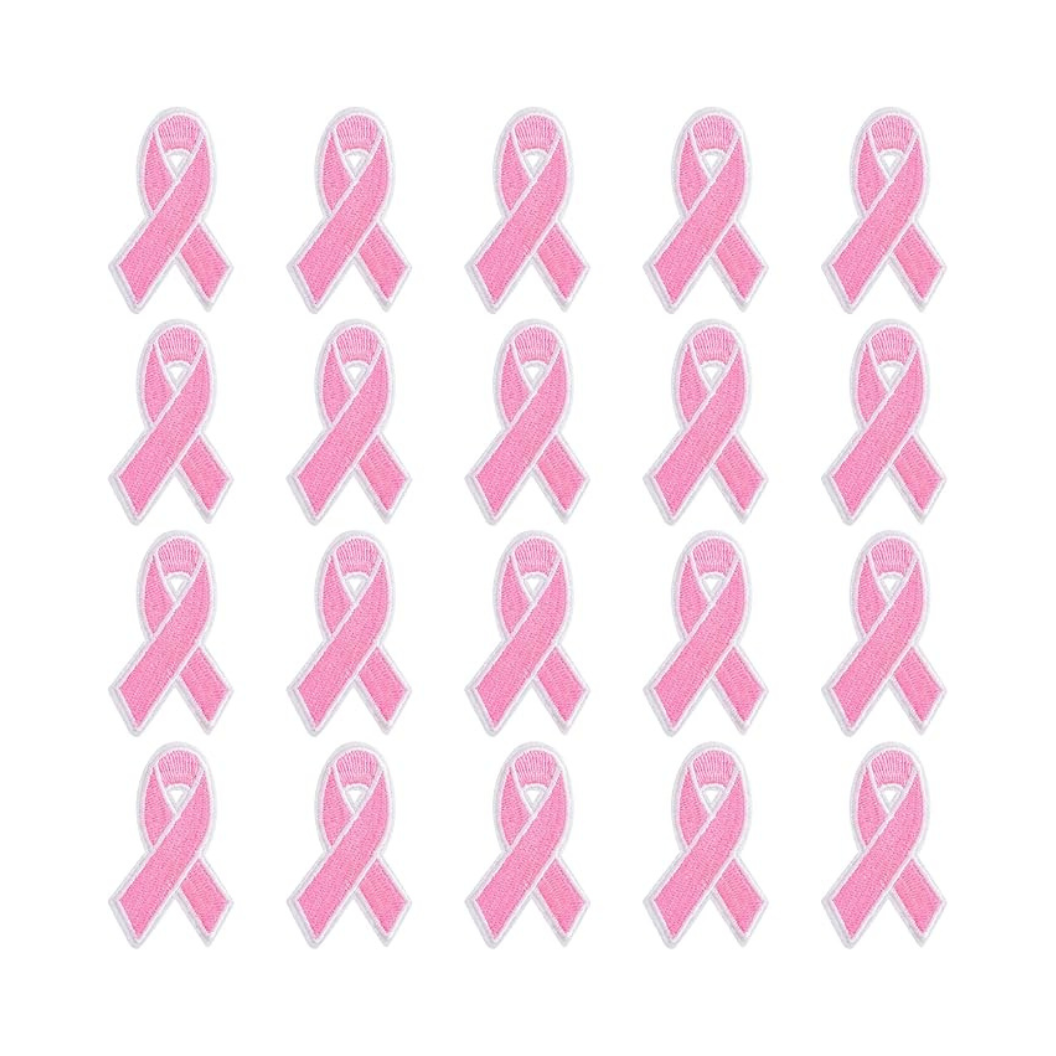 Front View of the Breast Cancer Awareness Ribbon Patches-Light Pink