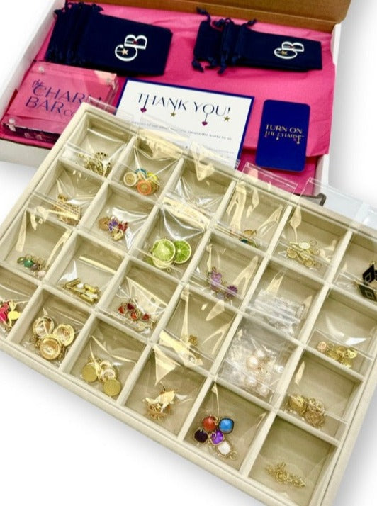 Front of an examples of a Gold Tier 1 Charm Bar Bundle