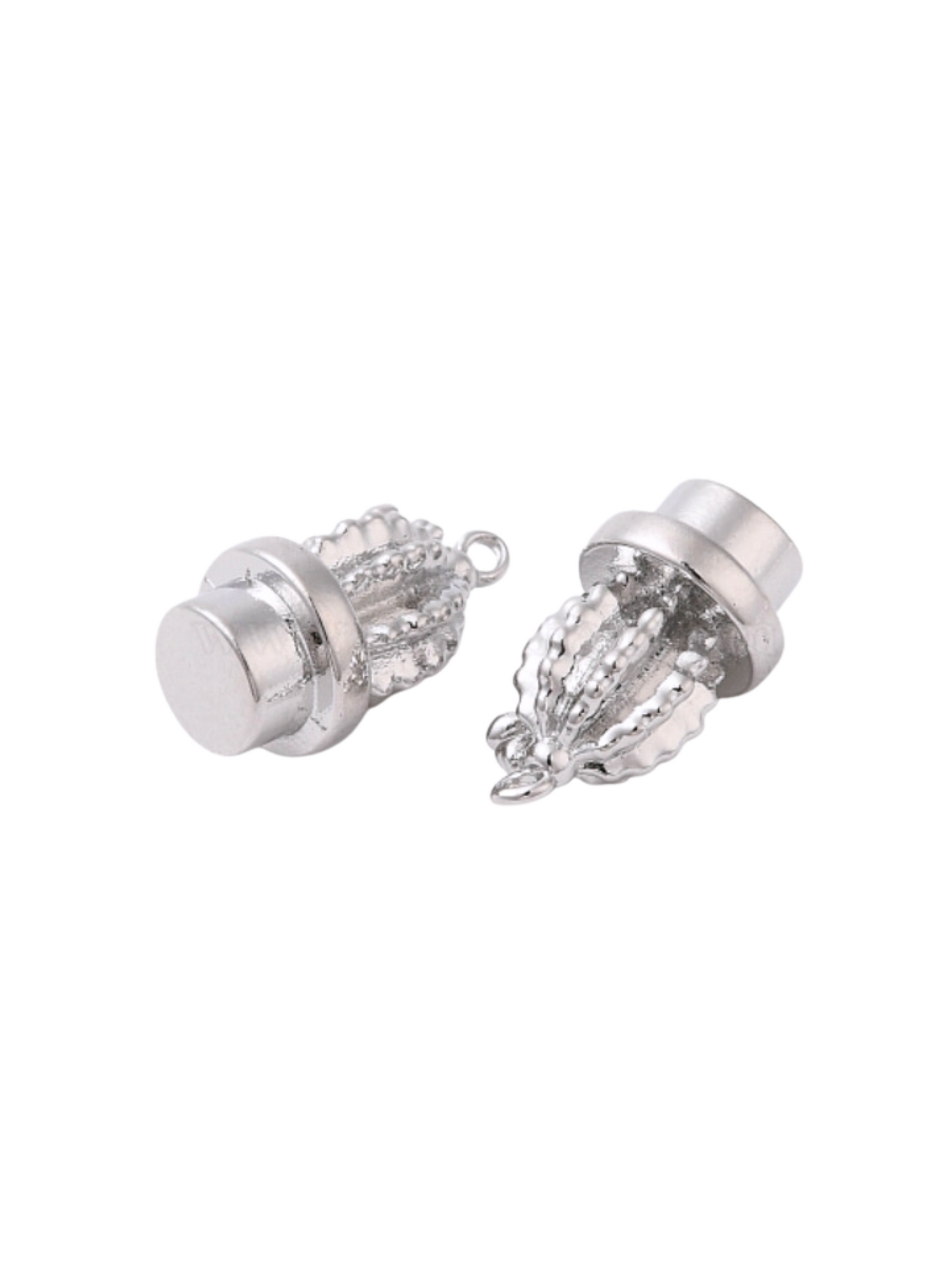 Silver Small Cactus Charm - side view