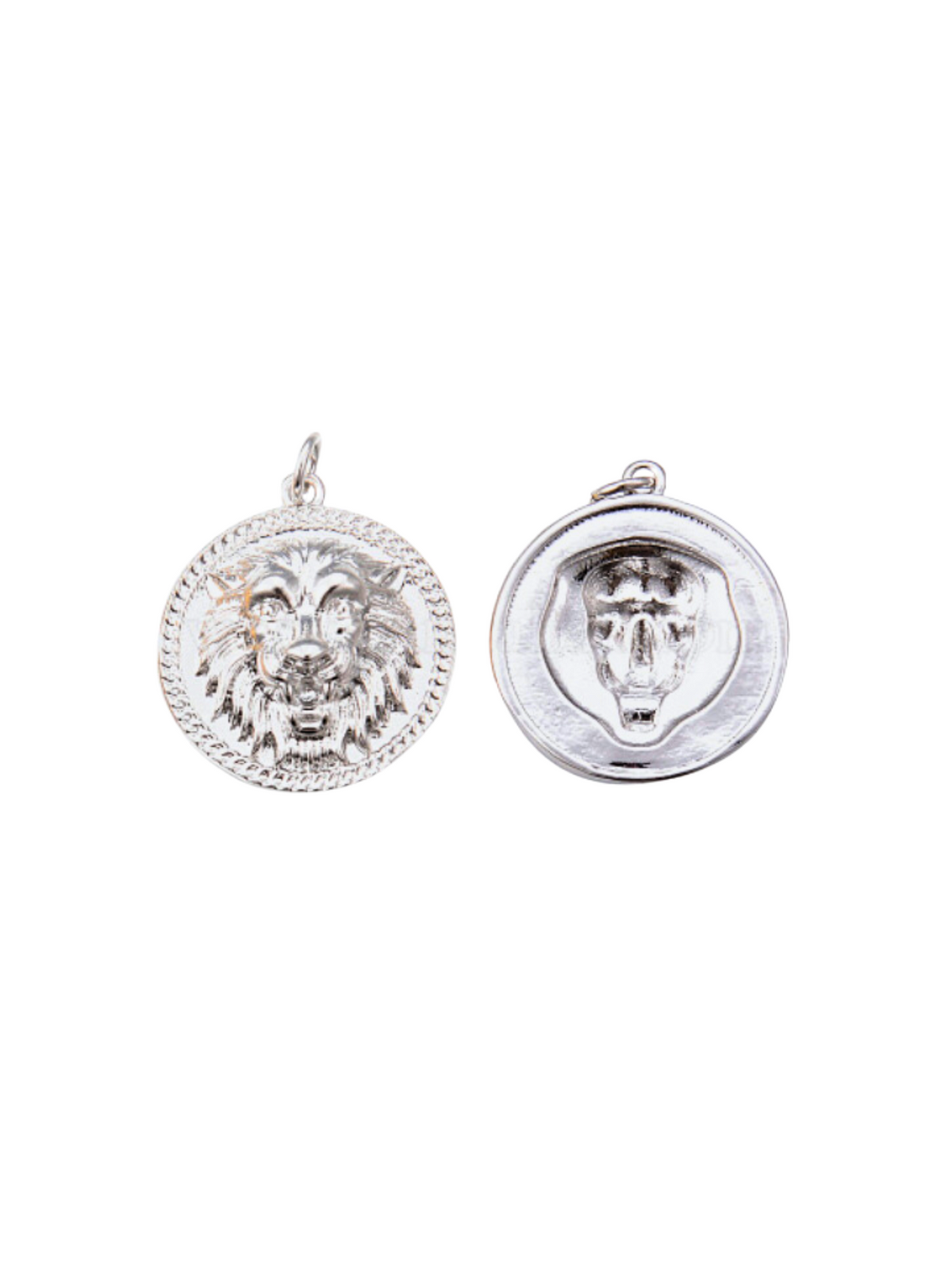 Front and back of the Silver Let Me Hear You Roar Charm