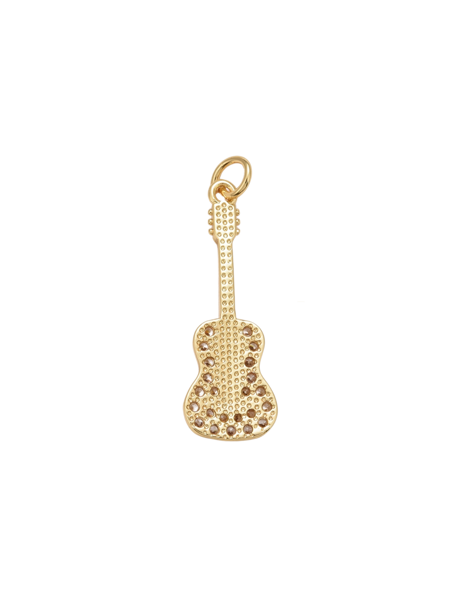 Back of the Gold Glittering Guitar Charm