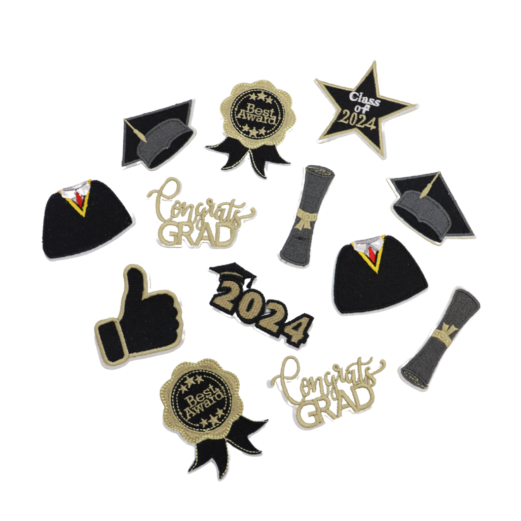 Front view of the Congrats Grad Patch Collection