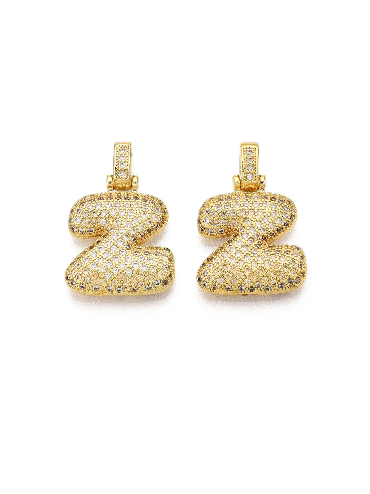 Gold Rhinestone Bubble Initial Letter | Alphabet Charms | Letter Z
