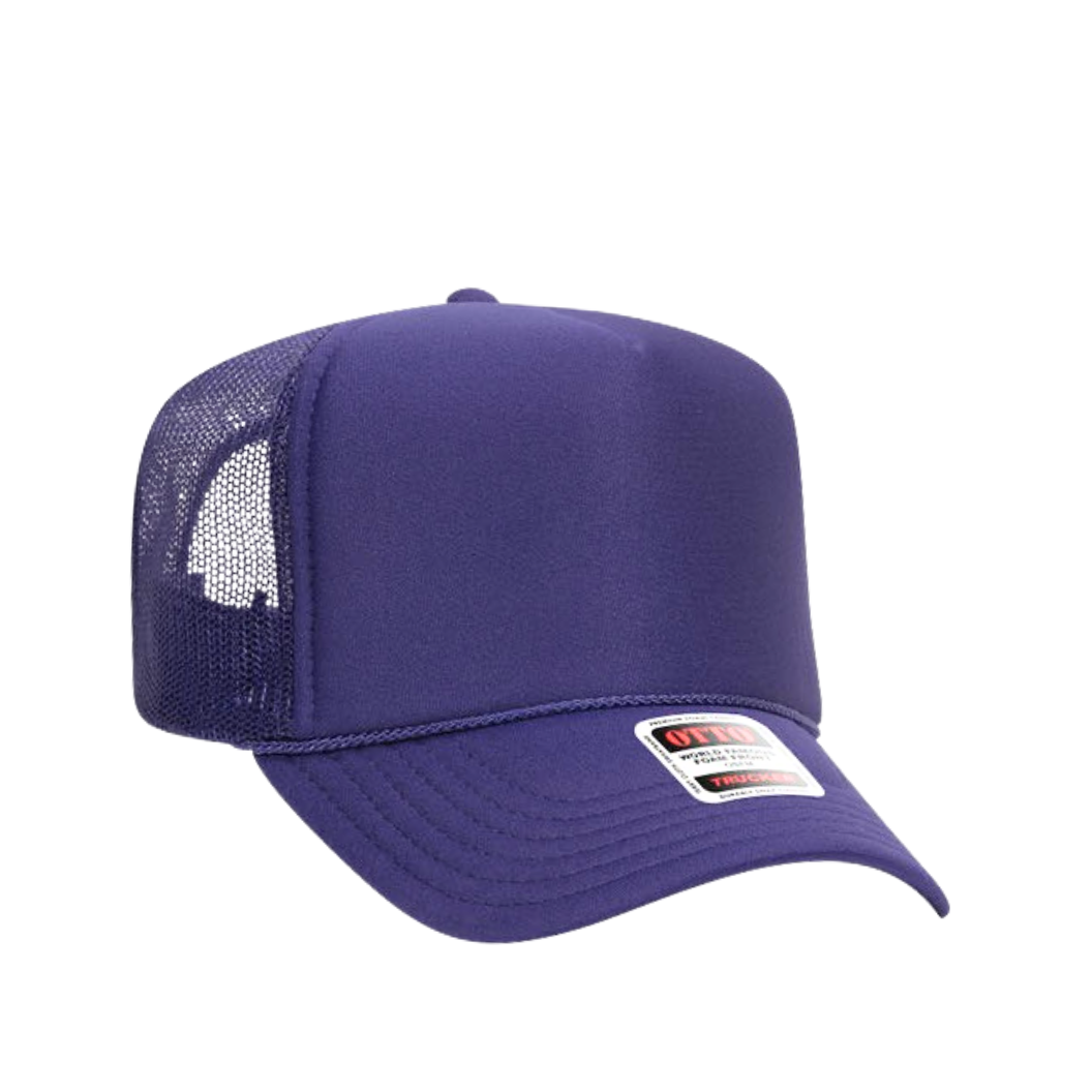 Front View of the Purple Trucker Hat