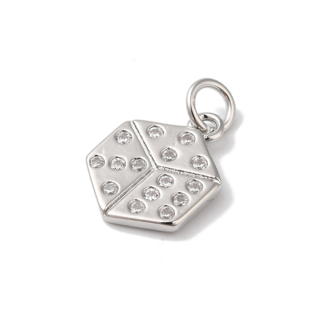 Side view of the Silver Roll The Dice Charm