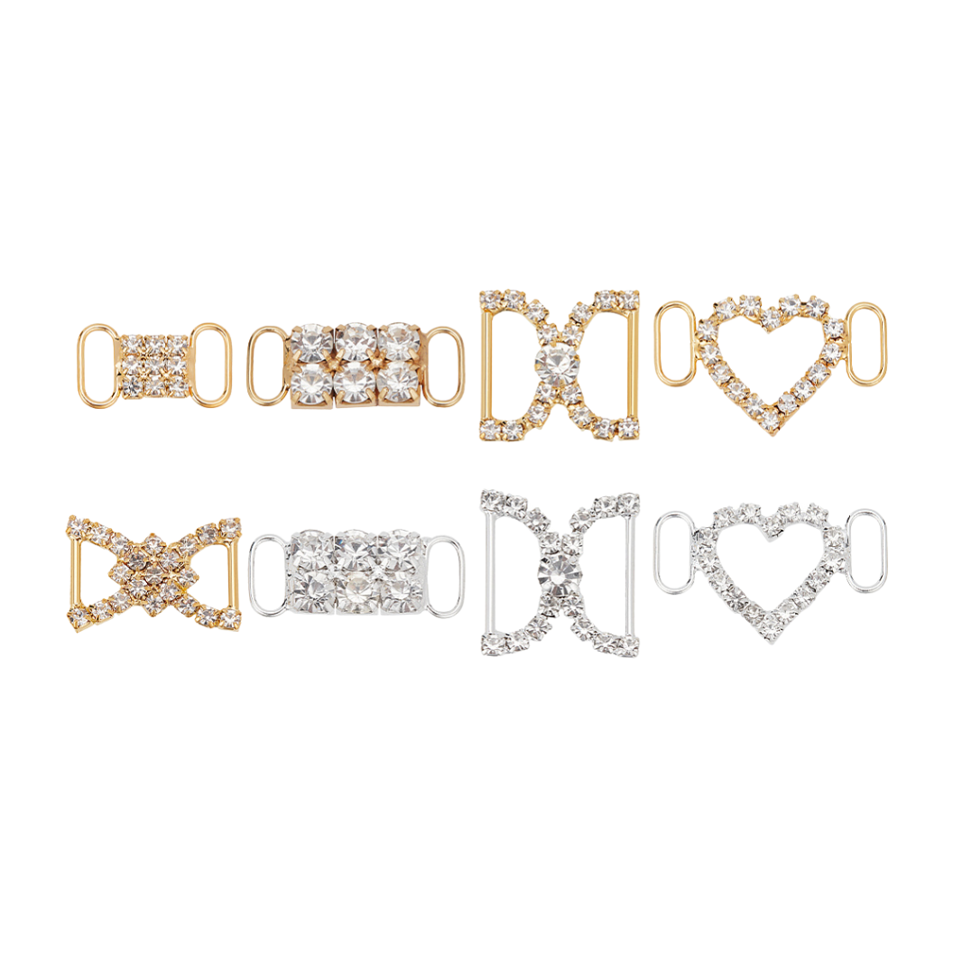 Front view of the Assorted Shoe Lace Slider Charm | Pack of 2