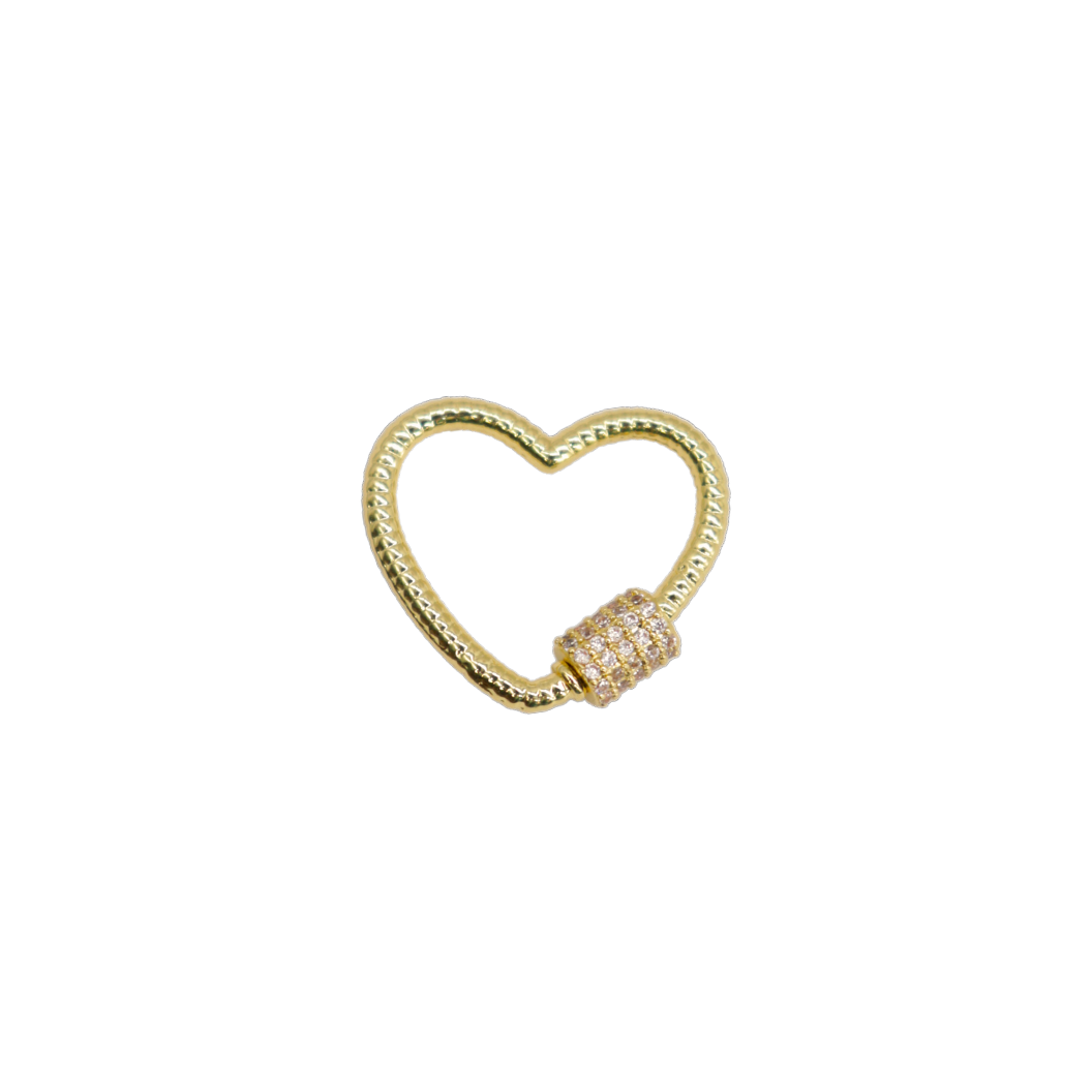 Front view of the Gold Heart Gabi Carabiner