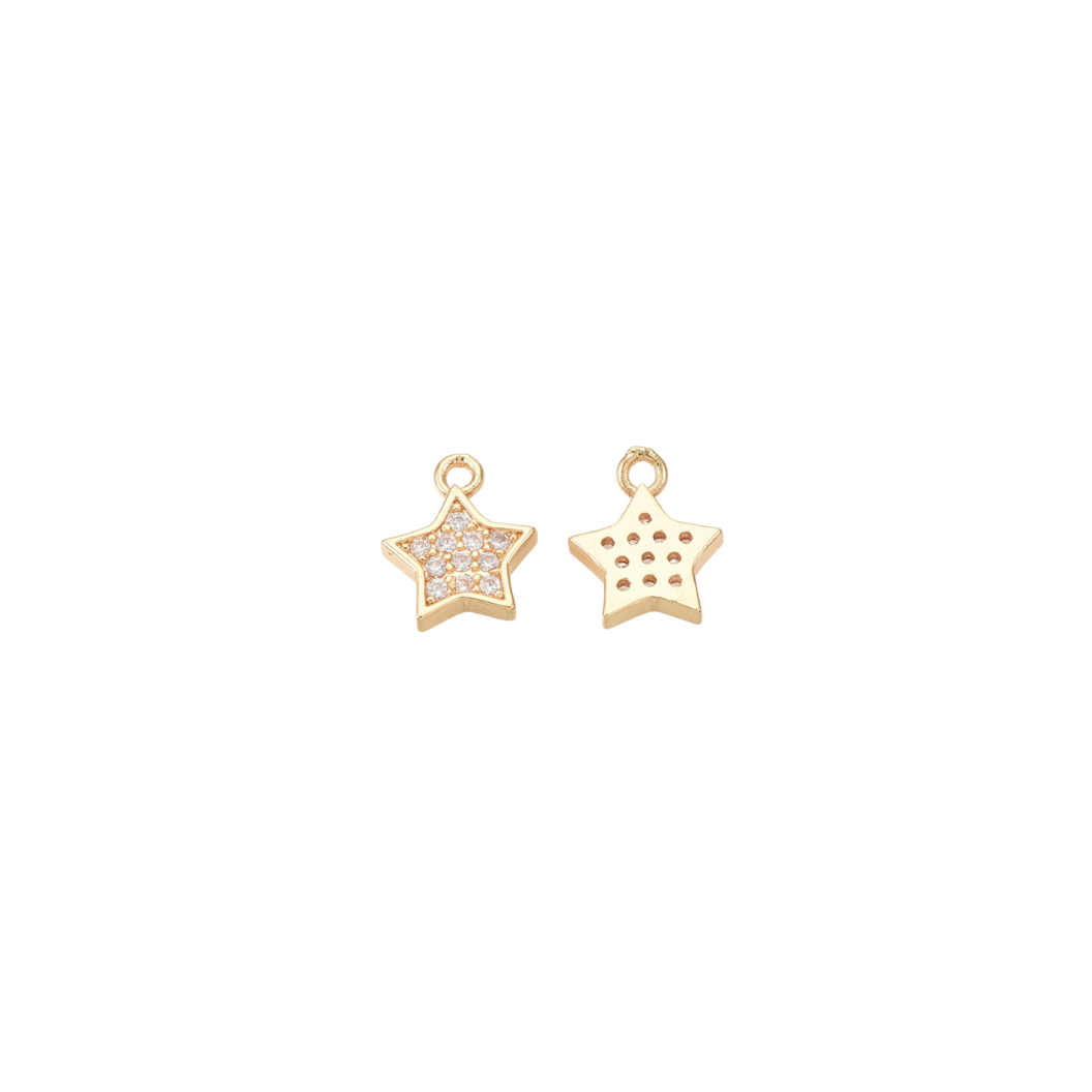 Front and back of Gold Crystal Star Charm