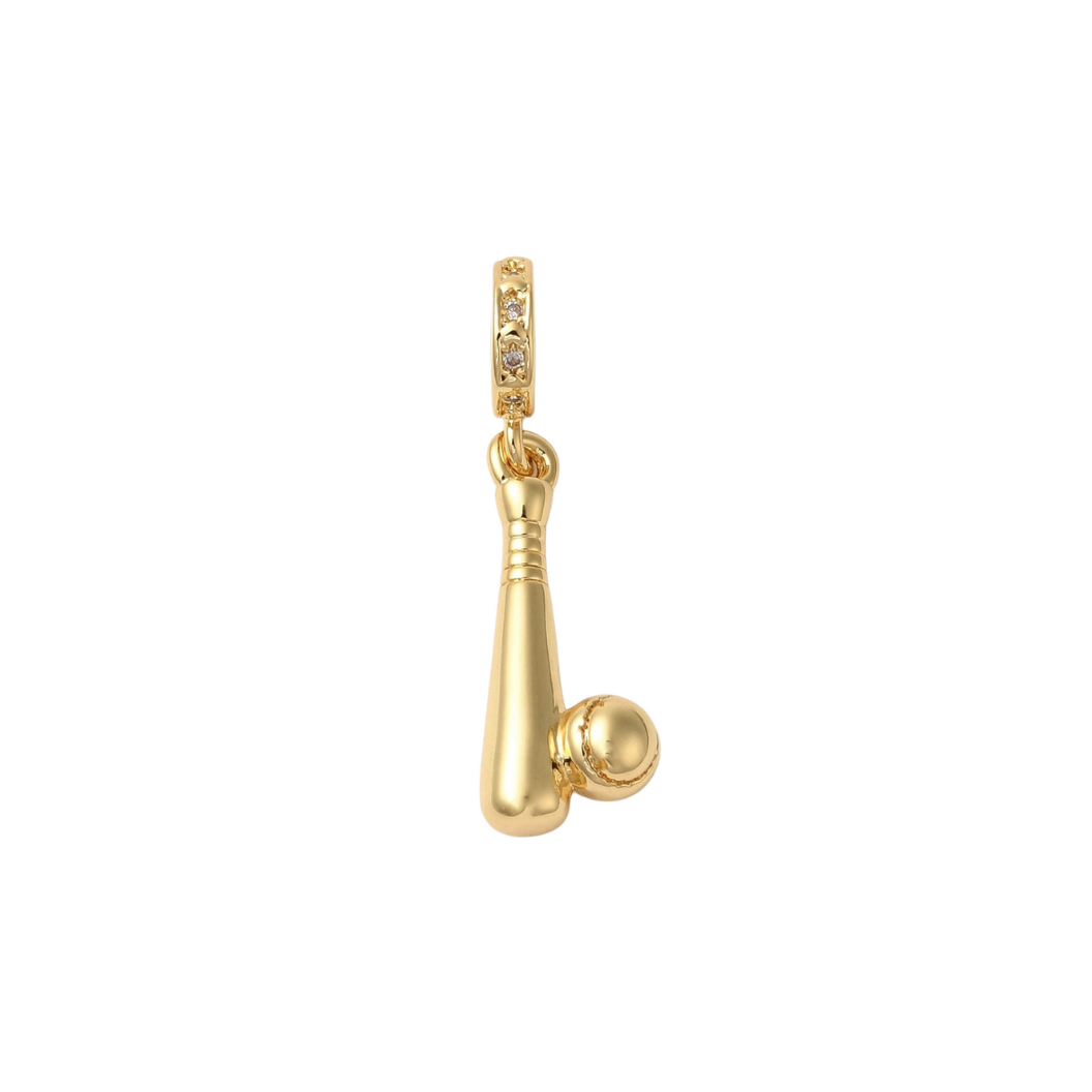 Front view of the Gold Home Run Charm