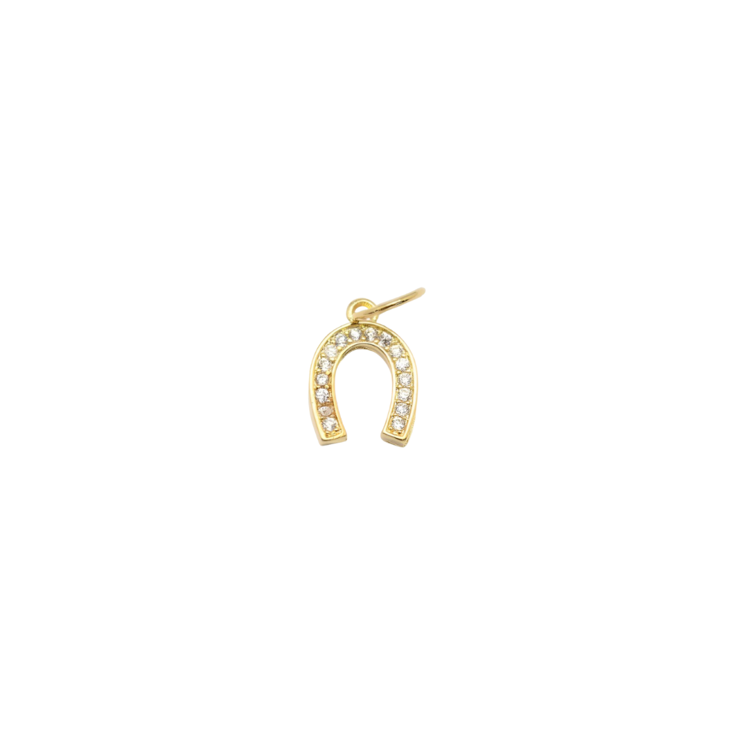 Front of the Gold Crystal Horseshoe Charm