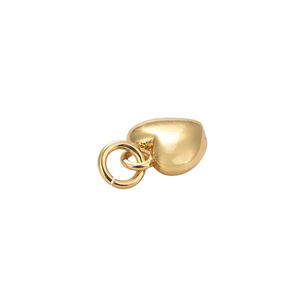 Side of Gold Puff Heart Charm