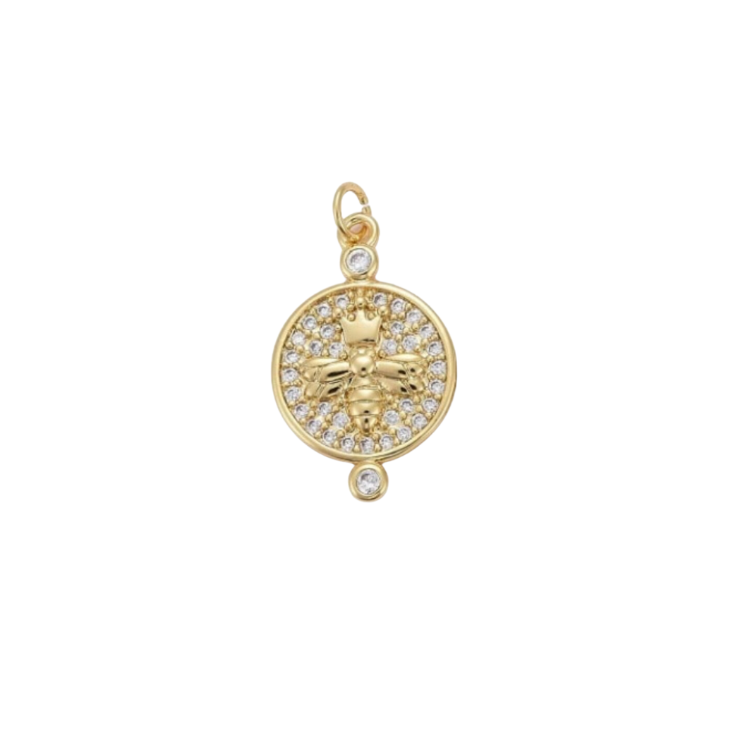 Front of the Gold Queen Bee Charm