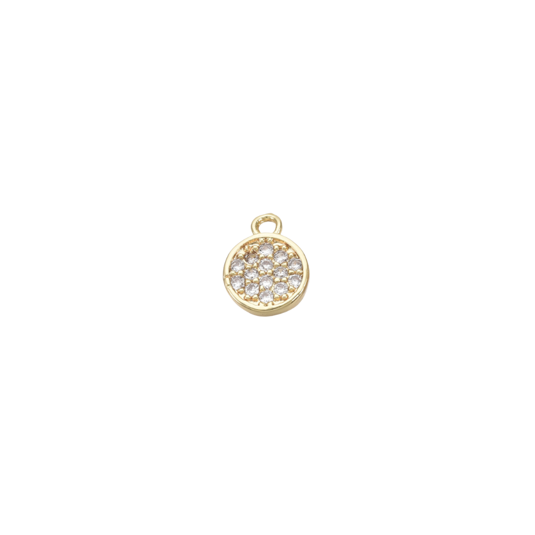Front of the Gold Crystal Disc Charm