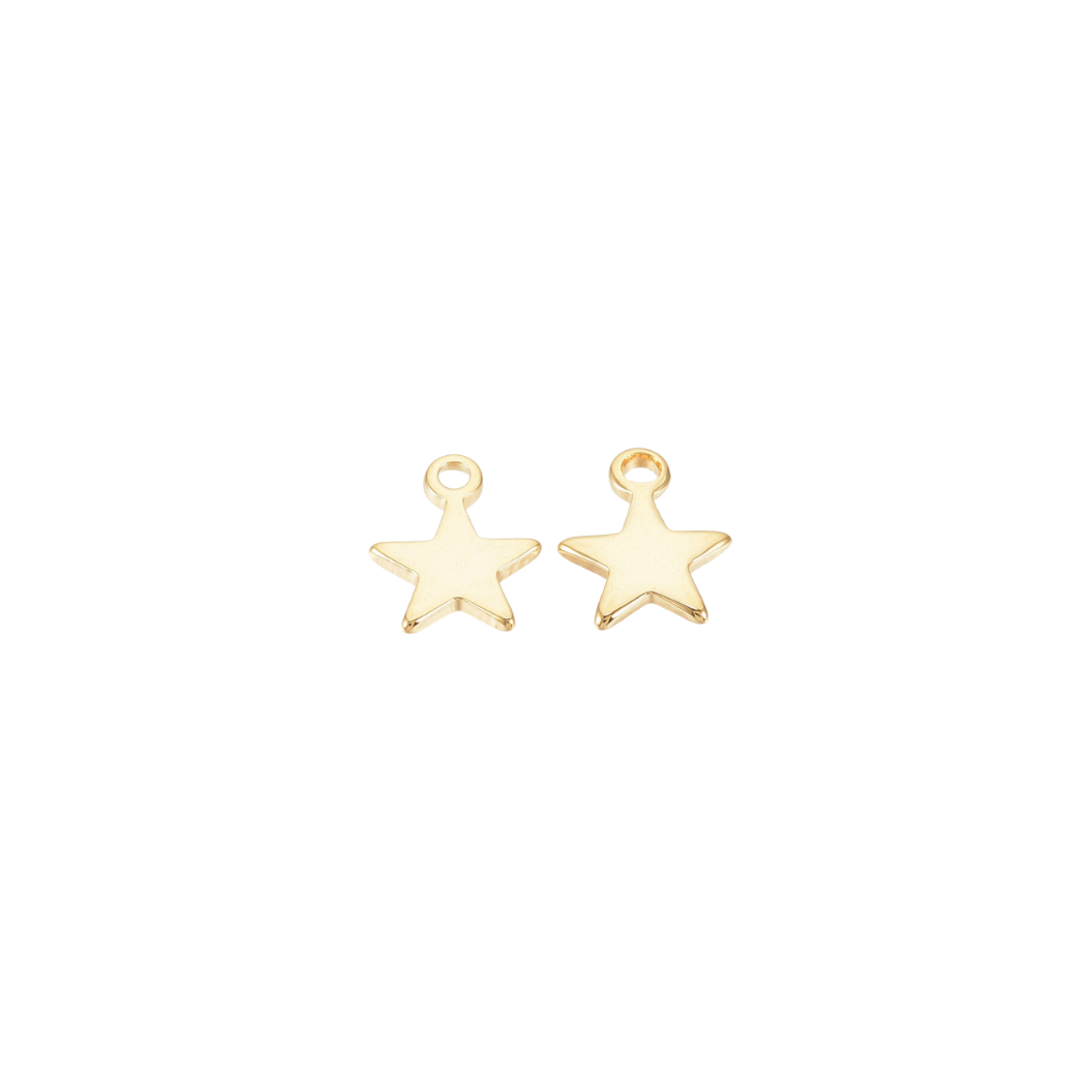 Front and back of Gold Tiny Star Charm
