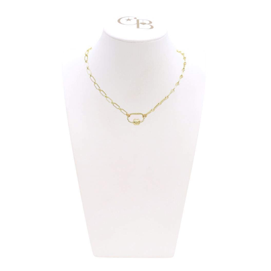 Gold Paige Necklace with Small Bella Carabiner