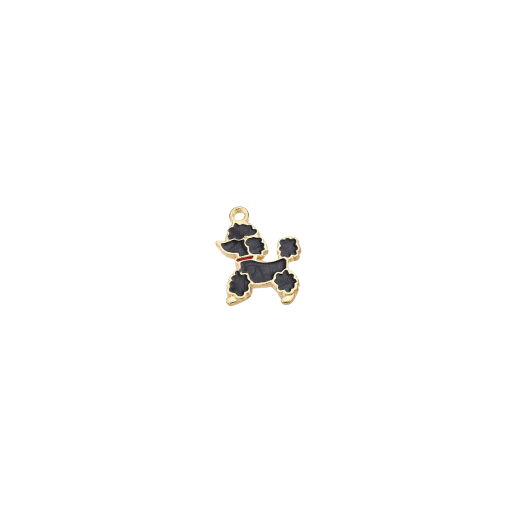 Transparent view of the Gold Poodle Charm