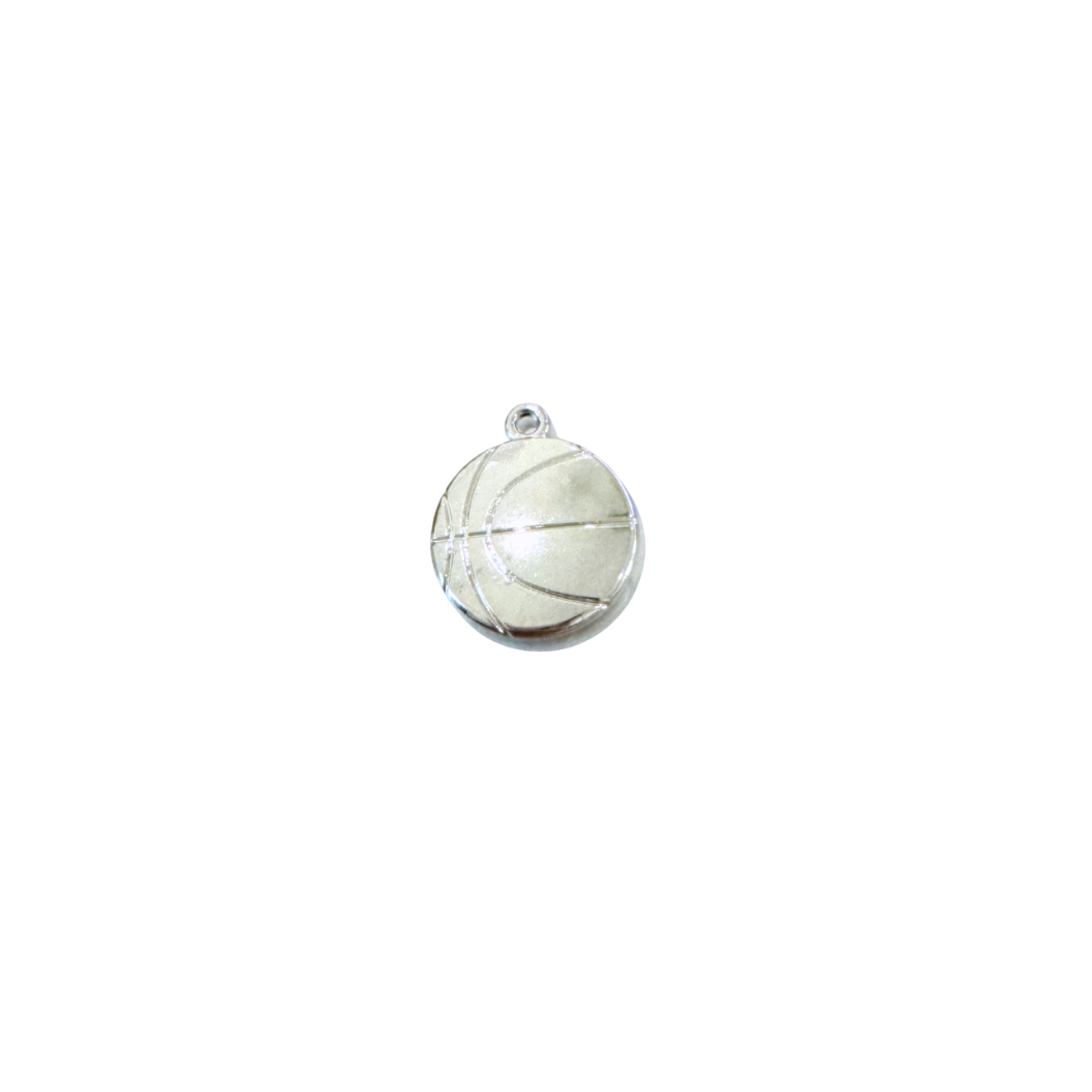 Front of Silver Basketball Charm